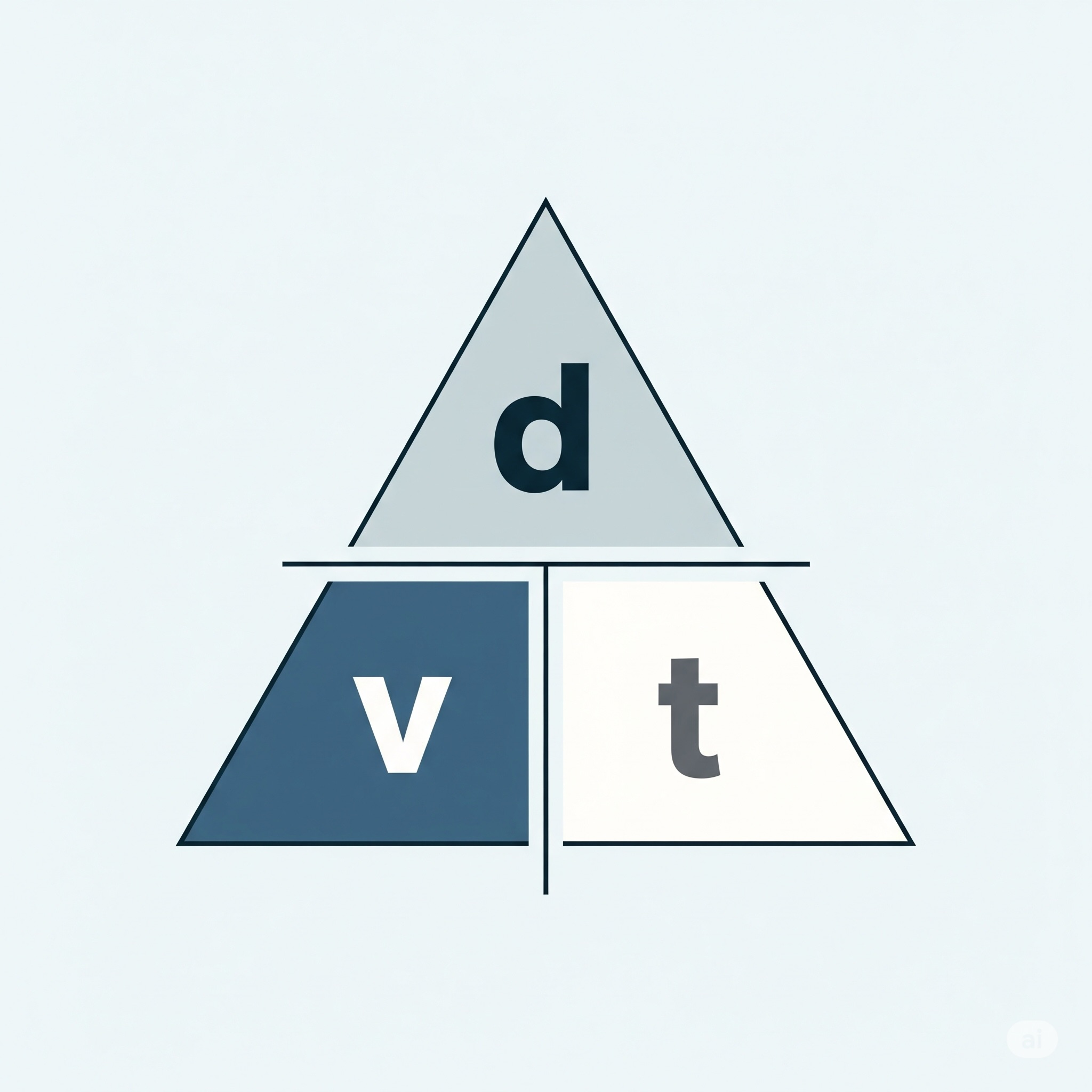 Triangle des formules Vitesse Distance Temps